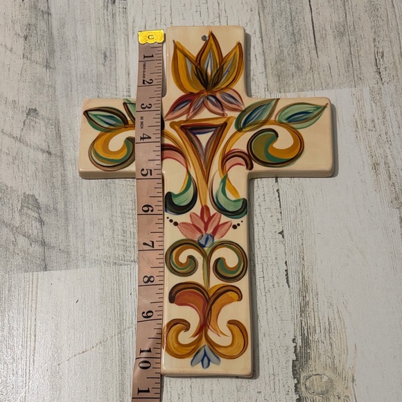 Vicki Carroll Handcrafted Multicolor Ceramic Cross - Picture 5 of 10
